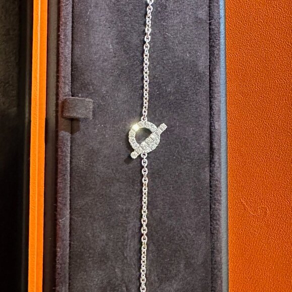 Hermes Finesse Bracelet 18K White Gold Diamonds SH Pre-Loved w/ Receipt - Picture 3 of 8